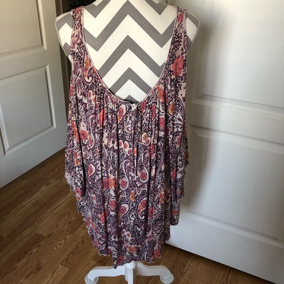 Free People Cold Shoulder Boho Paisley Top - Picture 6 of 8